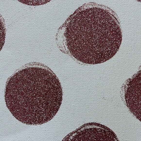 🎀✨ Hand-Painted Pink Glitter Polka Dot Canvas Art | Modern Wall Decor | 16x12" - Picture 4 of 7